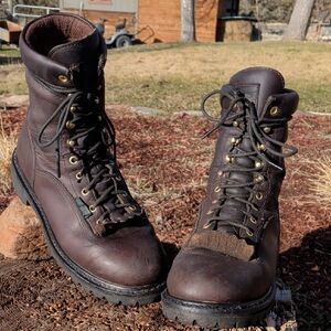 Georgia Boot Dark Brown Leather Work Boots